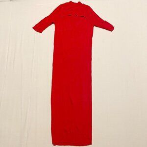 Zara Cutout Red Womens Long Dress Size Medium